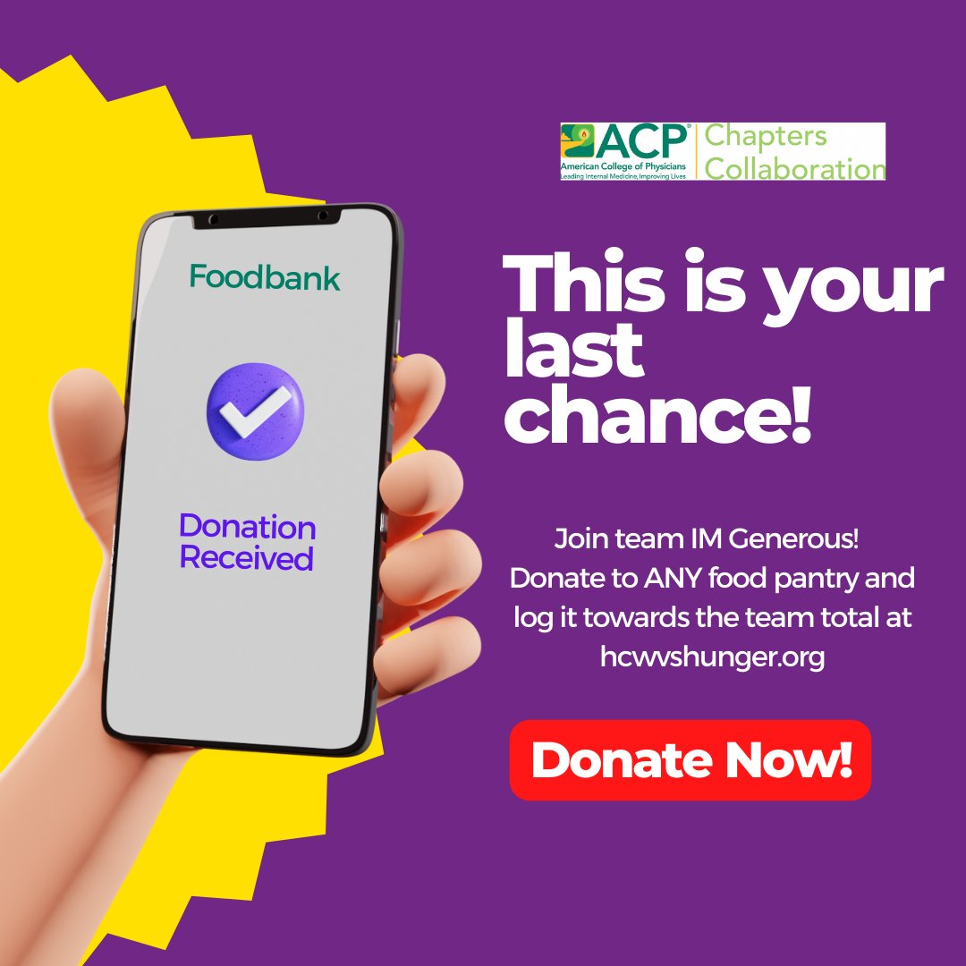 NewYorkACP's tweet photo. 🍏 LAST CALL for #HCWvsHunger 🍏
The clock is ticking, let’s finish strong for #GivingTuesday! 🙌💚
1️ Donate to ANY foodbank TODAY! https://t.co/1P7pabmIYI
2️ Log your donation to boost Team #IMGenerous at https://t.co/IlDqMRaiLX.
3️ Get others to do the same https://t.co/YZLq0YRJYx