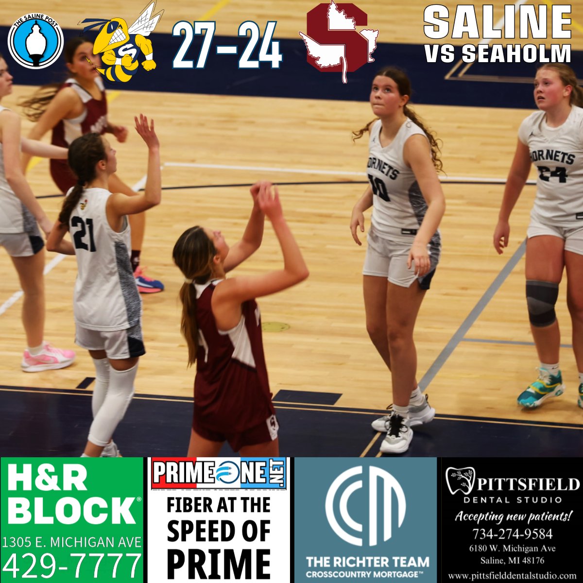 Saline wins. Harper Klein leads with 6.