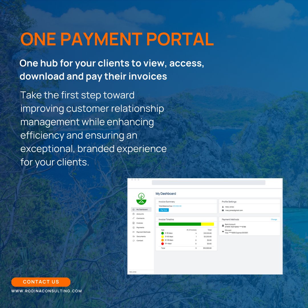 RodinaTweets's tweet photo. One payment portal gives your clients everything they need—view, access, download, and pay invoices seamlessly.   https://t.co/kQJ2N3bmq6   #IndustryLeaders #BusinessSuccess #SectorSpecificSolutions #SalesforceExperts #ResourceOptimization #RodinaConsulting https://t.co/QtC44QNuaF