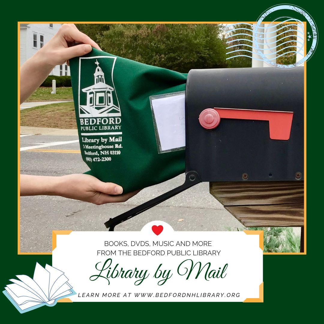 BedfordLibrary's tweet photo. Did you know that if you are unable to visit the Library due to health or transportation issues, you may receive  library materials by mail? This free service is available to Bedford Public Library cardholders #librarybymail #communityservices #BedfordNH https://t.co/rHroyeRTXY