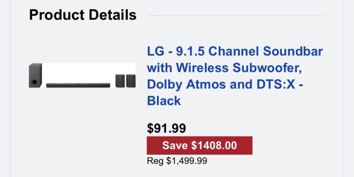 LG SPEAKER PRICE ERROR 🚨

SAVING $1400 ON THIS DEAL

GET THIS DEAL BEFORE ITS GONE 👇

LIKE + RT, FOR THIS DEAL ✅