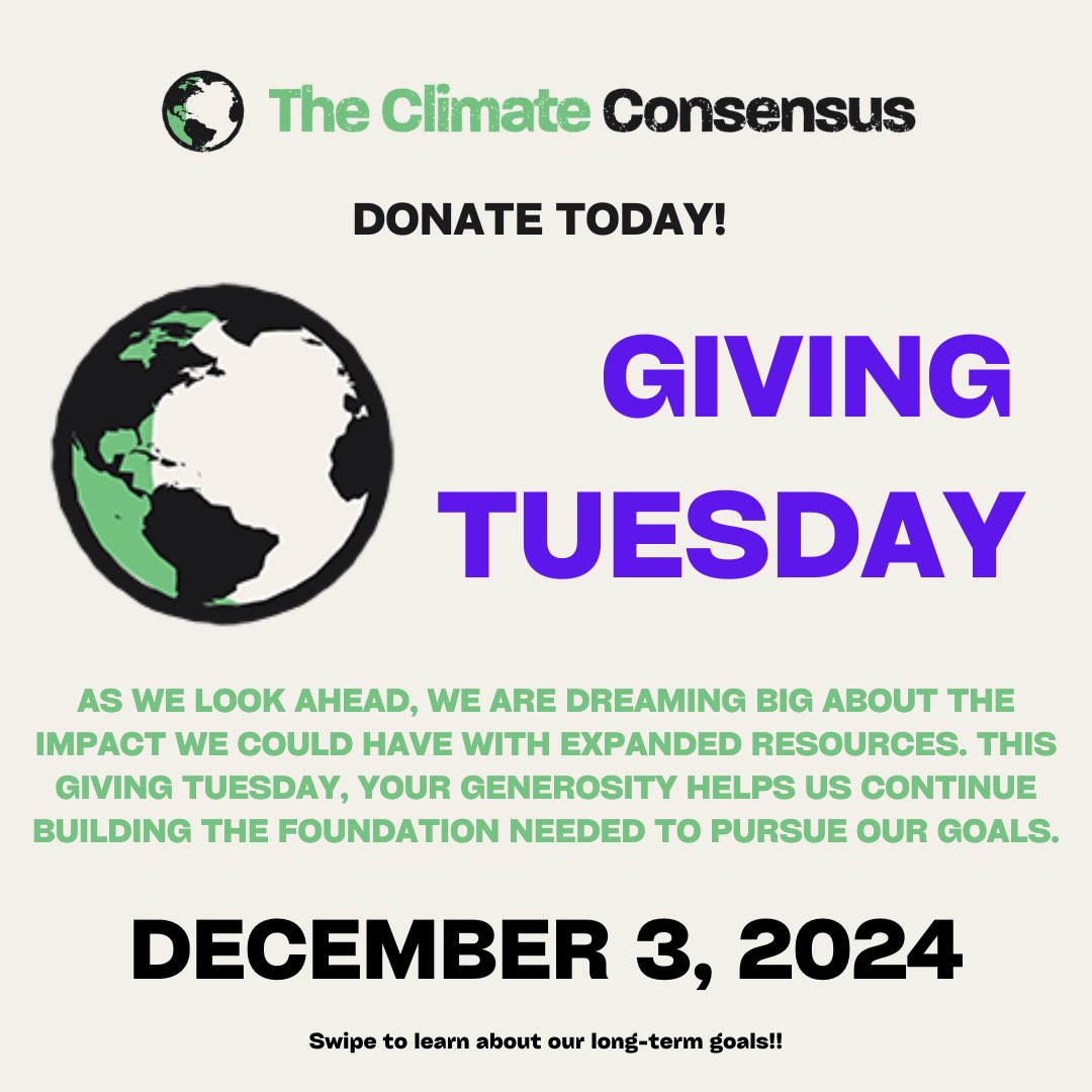 climaconsensus's tweet photo. We're dreaming big about the impact we can make with expanded resources. This Giving Tuesday, your support helps us build the foundation for a stronger, more resilient future.🌎🌱

Donate at https://t.co/CgFAhy9O3A (link in bio) https://t.co/uQezk8wPII