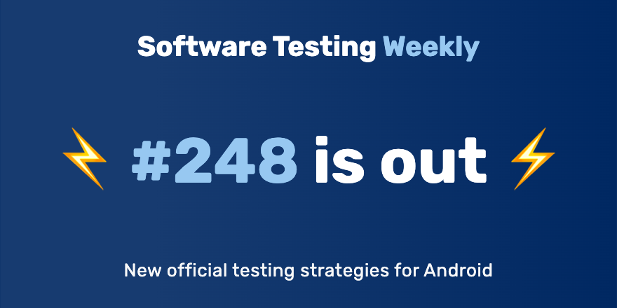 Software Testing Weekly 🚀 (@qanewsletter) on Twitter photo Hey! 🙂
The 248th issue is out!
softwaretestingweekly.com/issues/248
Congrats <a href="/ppvi/">Jose Alcérreca</a>, <a href="/jarbon/">Jason Arbon 🧙♂️</a>, <a href="/ard_kramer/">Qualisopher</a>, @lenapejgan, <a href="/lord_beh/">Barry Ehigiator</a>, <a href="/buggylina/">Lina Zubyte</a>, <a href="/JitGo/">Jit Gosai</a>, <a href="/TestAndAnalysis/">Mike Harris @testandanalysis.bsky.social</a>, <a href="/AttilaTheDev/">Attila Vago (mastodon: attilavago@me.dm)</a>, <a href="/stefanjudis/">Stefan Judis</a>, @a11y_ady and <a href="/NicolaLindgren/">Nicola Lindgren 🇳🇿💻</a>!
#SoftwareTesting #QA Hey! 🙂
The 248th issue is out!
softwaretestingweekly.com/issues/248
Congrats <a href="/ppvi/">Jose Alcérreca</a>, <a href="/jarbon/">Jason Arbon 🧙♂️</a>, <a href="/ard_kramer/">Qualisopher</a>, @lenapejgan, <a href="/lord_beh/">Barry Ehigiator</a>, <a href="/buggylina/">Lina Zubyte</a>, <a href="/JitGo/">Jit Gosai</a>, <a href="/TestAndAnalysis/">Mike Harris @testandanalysis.bsky.social</a>, <a href="/AttilaTheDev/">Attila Vago (mastodon: attilavago@me.dm)</a>, <a href="/stefanjudis/">Stefan Judis</a>, @a11y_ady and <a href="/NicolaLindgren/">Nicola Lindgren 🇳🇿💻</a>!
#SoftwareTesting #QA