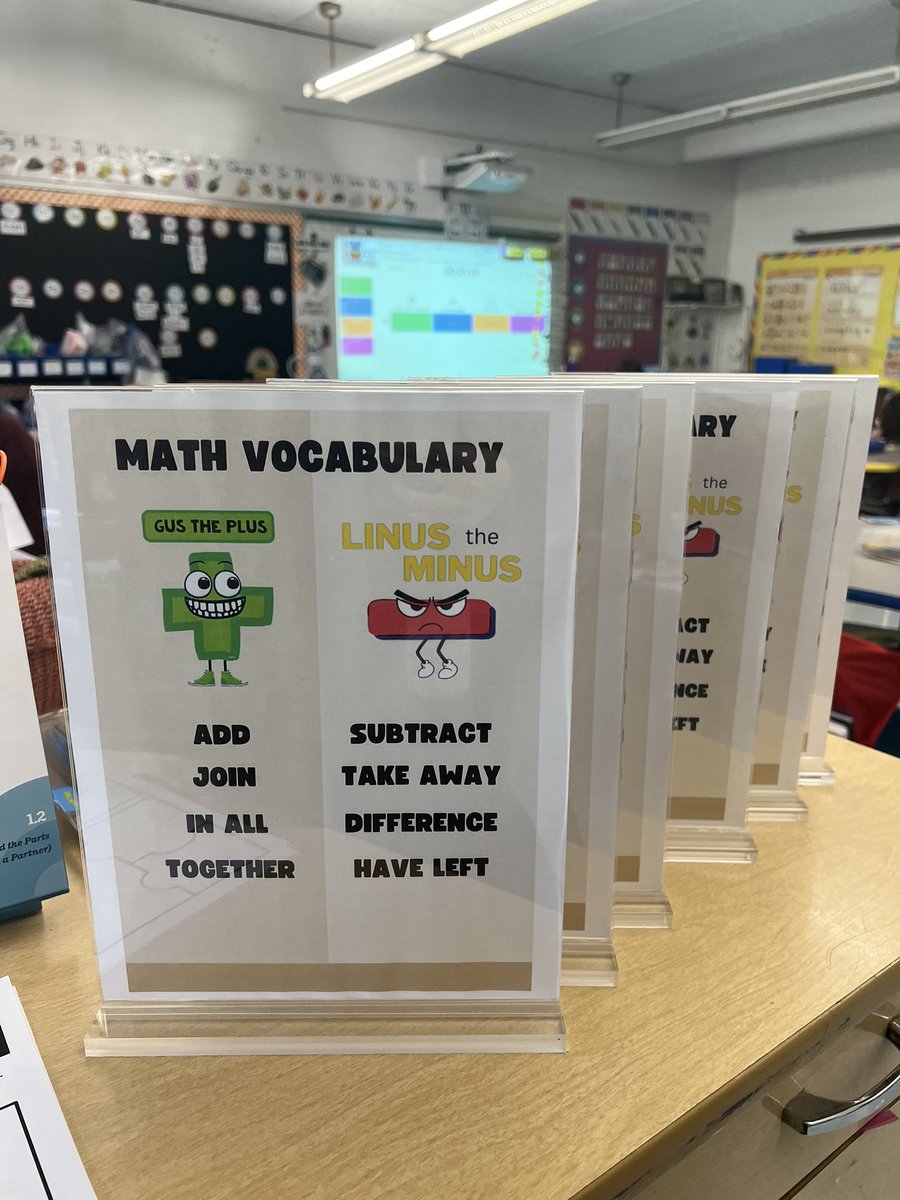 Loving these table top displays for math vocabulary! ➕➖