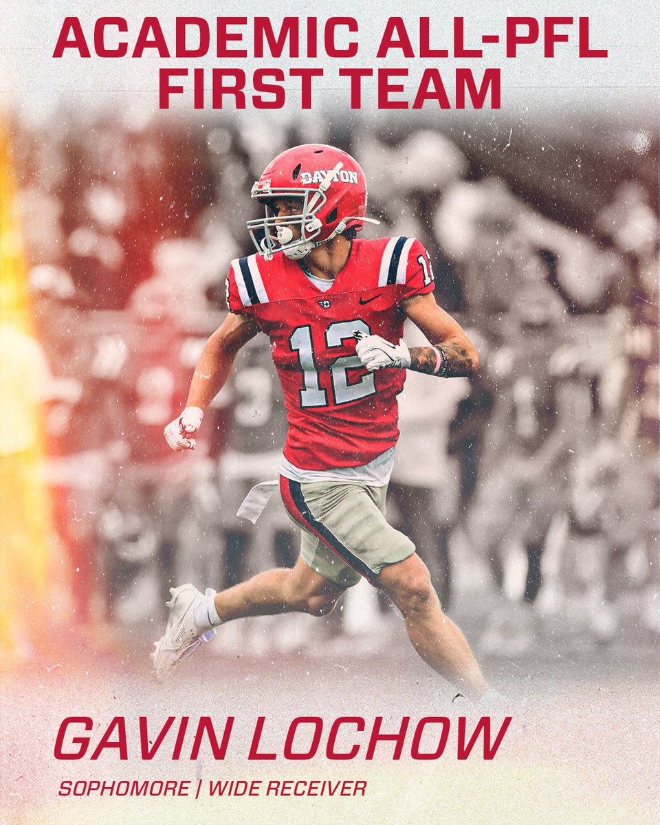 2024 ACADEMIC ALL-PFL FIRST TEAM🏈✈️

Congrats to Gavin Lochow 👏

#FlyerFootball // #GoFlyers
