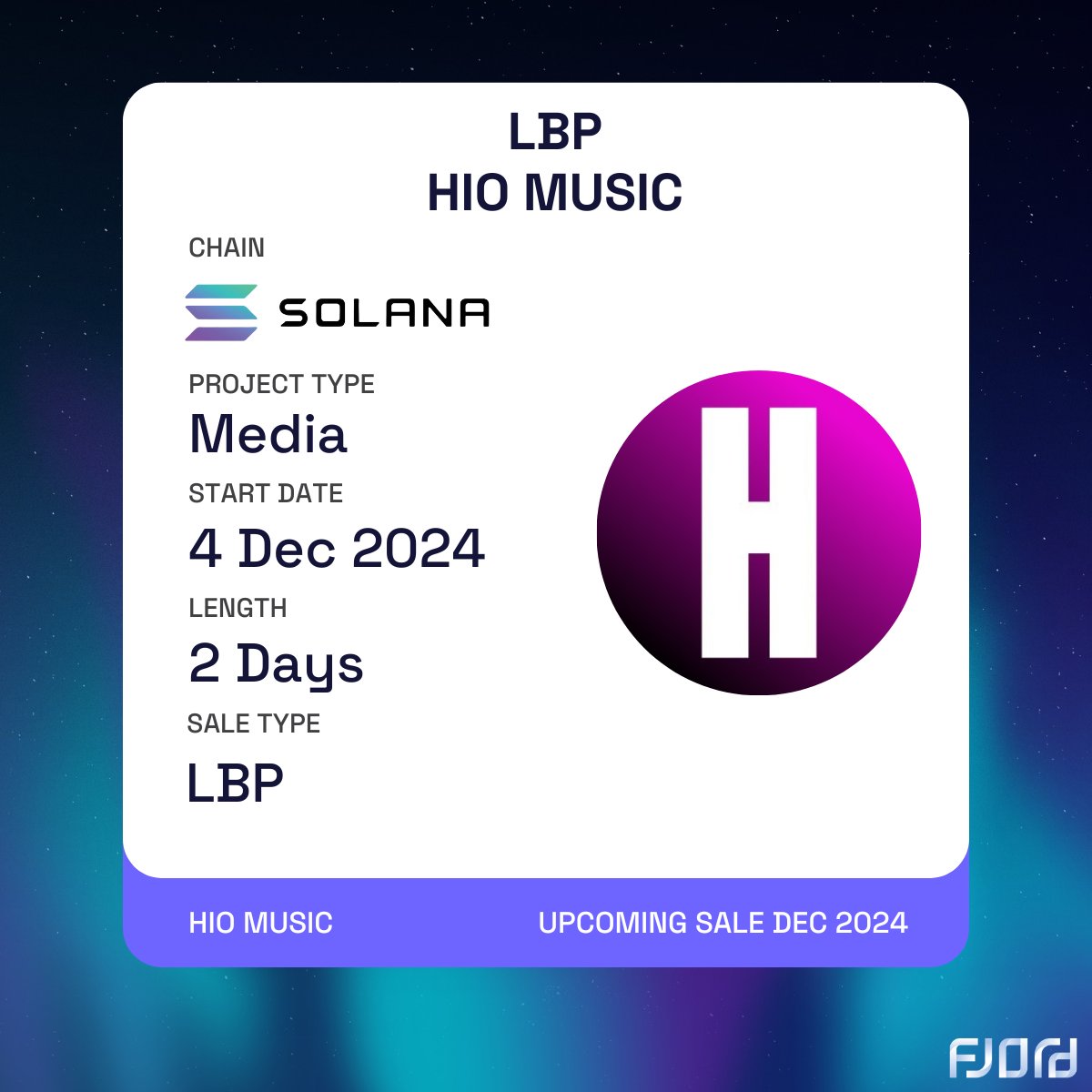 Fjord Foundry (@fjordfoundry) on Twitter photo Coming to Fjord via a Solana LBP is <a href="/HIOmusicapp/">HIO music | $HIO</a>!
🔵 Largest Web3 music catalog w/ 6M+ licensed songs
🔵 100% of subs go to rights holders
🔵 Built on Solana w/ apps for Saga, iOS, and Android
🔵 Rev from merch, tickets, and NFTs fuels token buybacks
🔗: app.fjordfoundry.com/token-sales/EK… Coming to Fjord via a Solana LBP is <a href="/HIOmusicapp/">HIO music | $HIO</a>!
🔵 Largest Web3 music catalog w/ 6M+ licensed songs
🔵 100% of subs go to rights holders
🔵 Built on Solana w/ apps for Saga, iOS, and Android
🔵 Rev from merch, tickets, and NFTs fuels token buybacks
🔗: app.fjordfoundry.com/token-sales/EK…