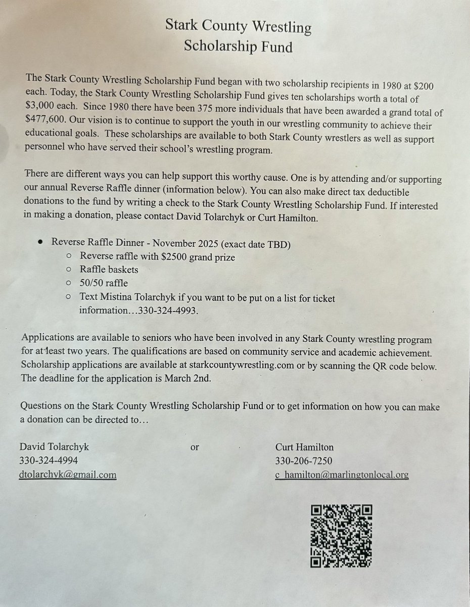 StarkMediaTeam's tweet photo. If you can help get involved here is the info from last nights Wrestling opener on #SMGNetwork…Allows HS Student-Athletes to continue the journey towards Collegiate Student-Athlete!
@the_rudis @MountUnionWW @Aviator_AD @minervawrestle @CCHSCantonOhio @perry_mass @ObieWrestling https://t.co/6MVDEA1Ooe