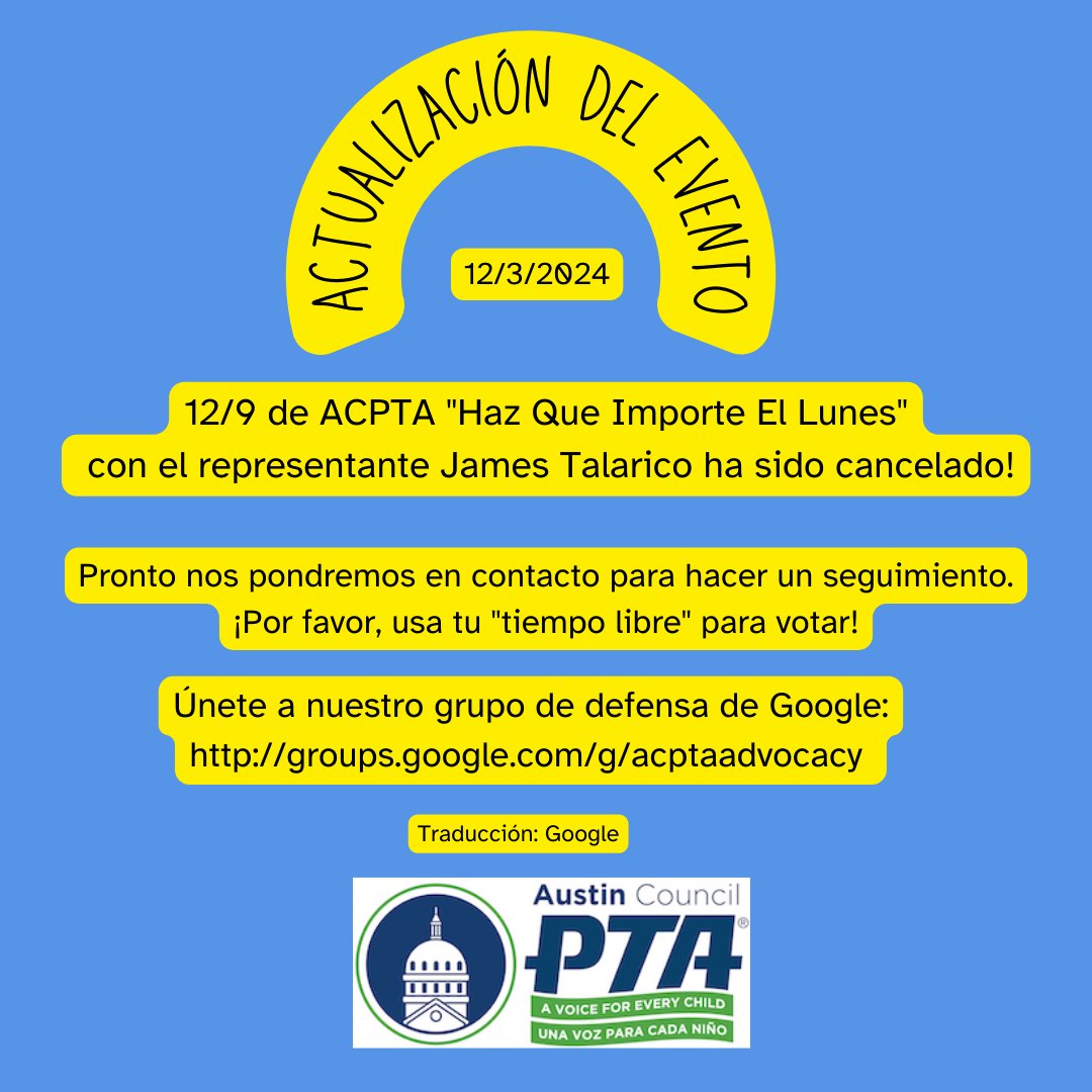 Austin Council of PTAs (we/us) (@austinpta) on Twitter photo 