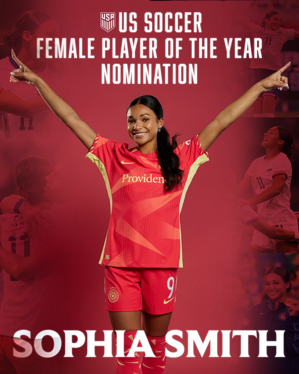 ThornsFC's tweet photo. 𝒃𝒆𝒆𝒏 that girl, 𝒔𝒕𝒊𝒍𝒍 that girl 👑

Congrats @sophsssmith on your third-straight nomination for @USWNT Female Player of the Year! ✨ https://t.co/CMcEKPYdTh