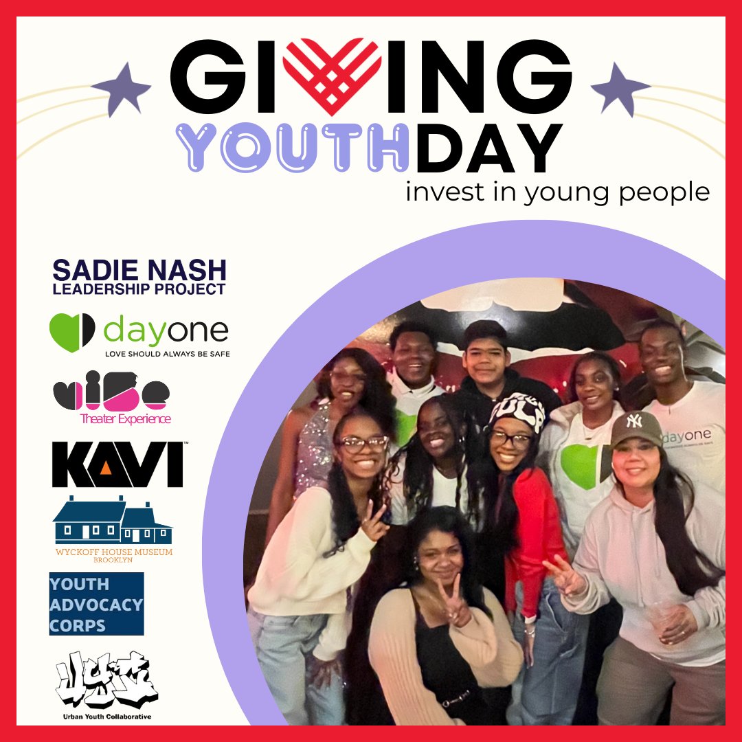 This #GivingYouthDay, you can invest in youth by making a donation to Day One. Your gift will allow us to empower youth to create safe, respectful relationships &amp; build a world free from gbv. bkgives.brooklyn.org/organizations/…
Please consider sharing the love w/ our partner orgs as well❣️