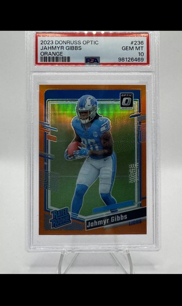 2023 Donruss Optic Orange Jahmyr Gibbs Rookie PSA 10 80/249

$95 or best offer