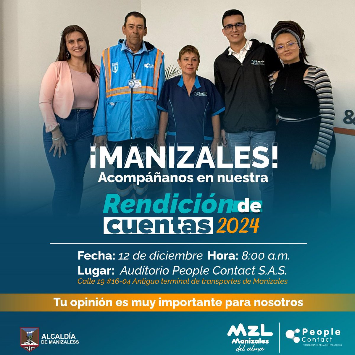 ¡Acompáñanos en nuestra rendición de cuentas 2024 este 12 de Diciembre!
Es muy importante compartir con todos los grupos de interés los principales logros y retos de la vigencia.
Aquí podrás conocer nuestros logros y la transformación que nos ha llevado a ser sostenibles.