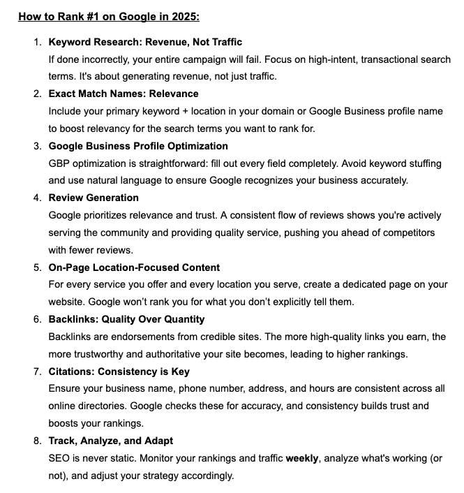 How To Rank #1 on Google in 2025