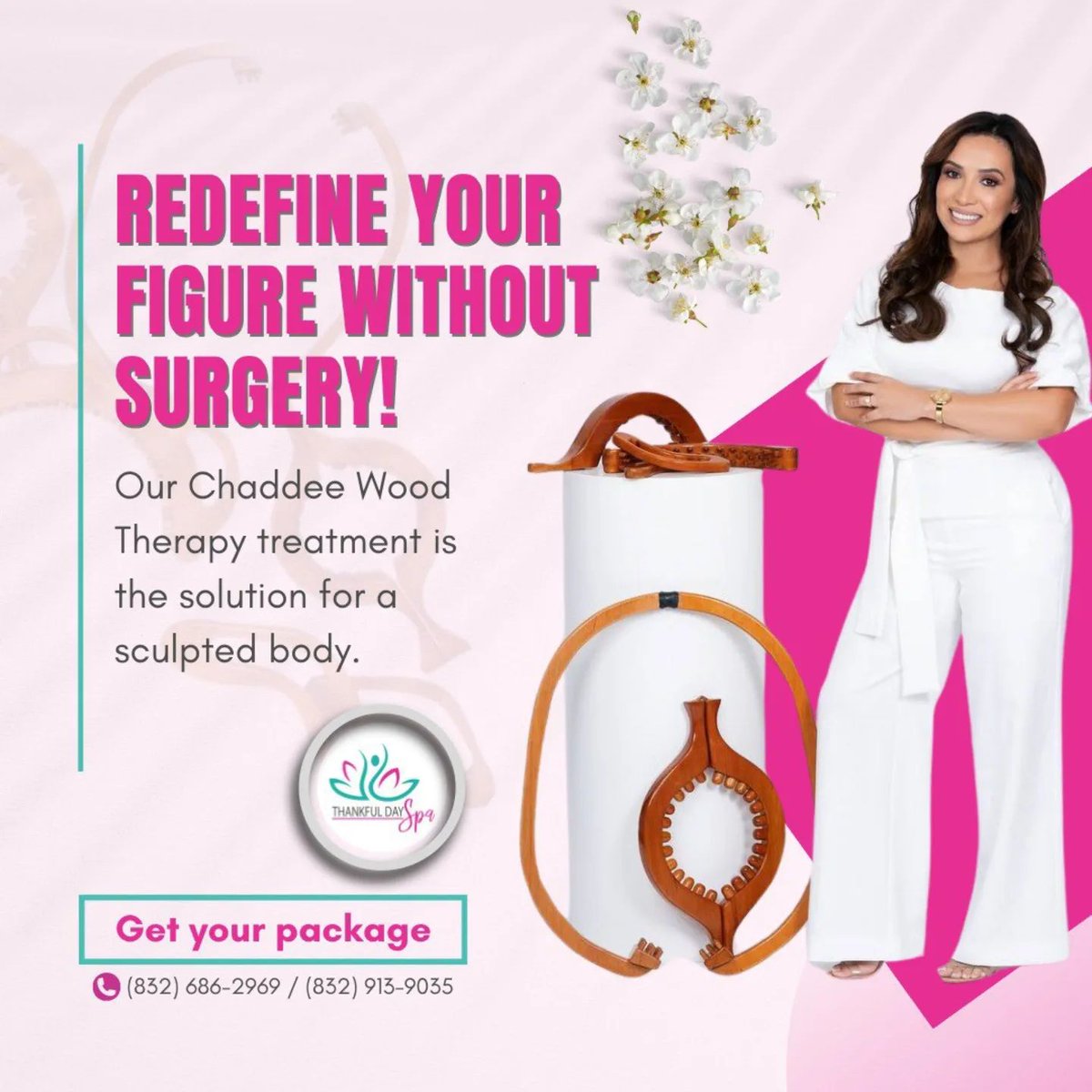 ThankfulDaySpa's tweet photo. Challenge the rules and sculpt your body with Chaddee wood therapy! 💥✨ Say goodbye to sagging skin and cellulite with ancient techniques that redefine your figure in record time. It’s not magic, it’s science! Your body deserves the best, and it’s just one appointment away. https://t.co/IRQurB60Ws