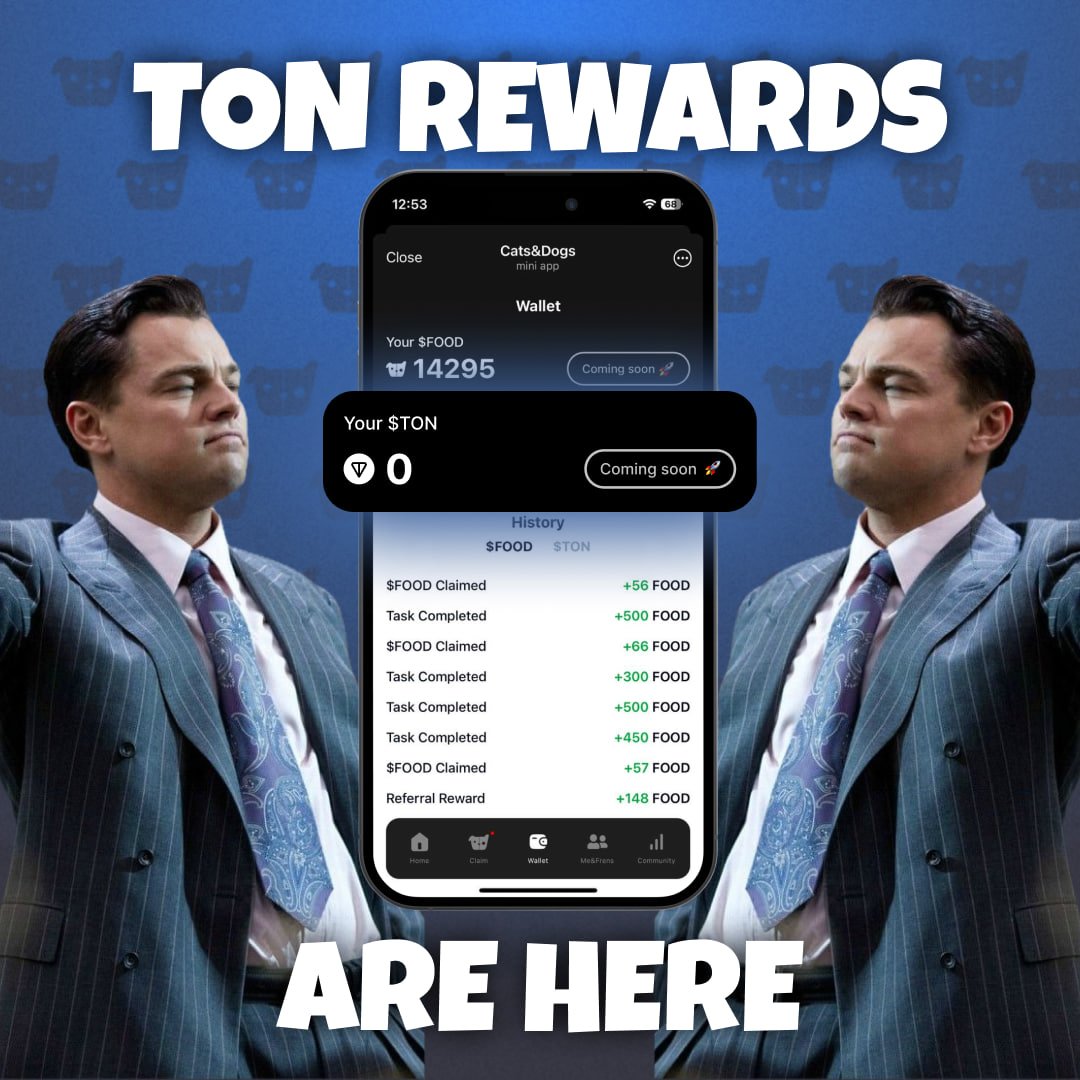 😎 THE BIG TON UPDATE IS HERE 😎

Look out for TON logo near the task to gain while farming $FOOD 😎

And when your referrals complete TON tasks - get 20% of their reward as well! 💪

TON tasks change every day, so don't forget to check for them before your morning $FOOD 🥙
