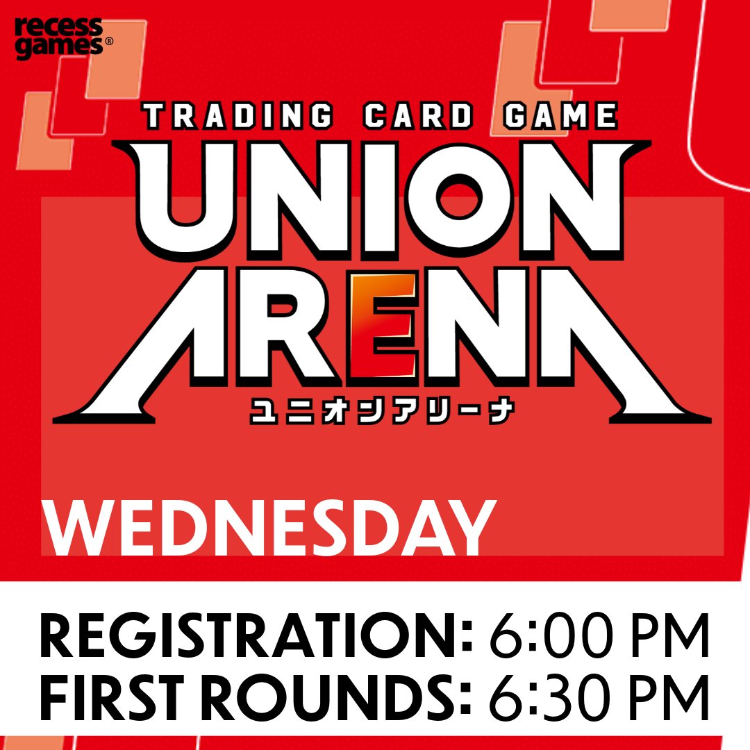ffffffrabbit's tweet photo. Experience the ultimate battle at Recess Games every Wednesday at 6:00 PM with the Union Arena TCG. 

Join the action-packed fun and show off your skills. Don't miss out! 

#UnionArenaTCG #Bandai #RecessGames

https://t.co/lcdmOIk1ZI https://t.co/sfETC8Nx9x