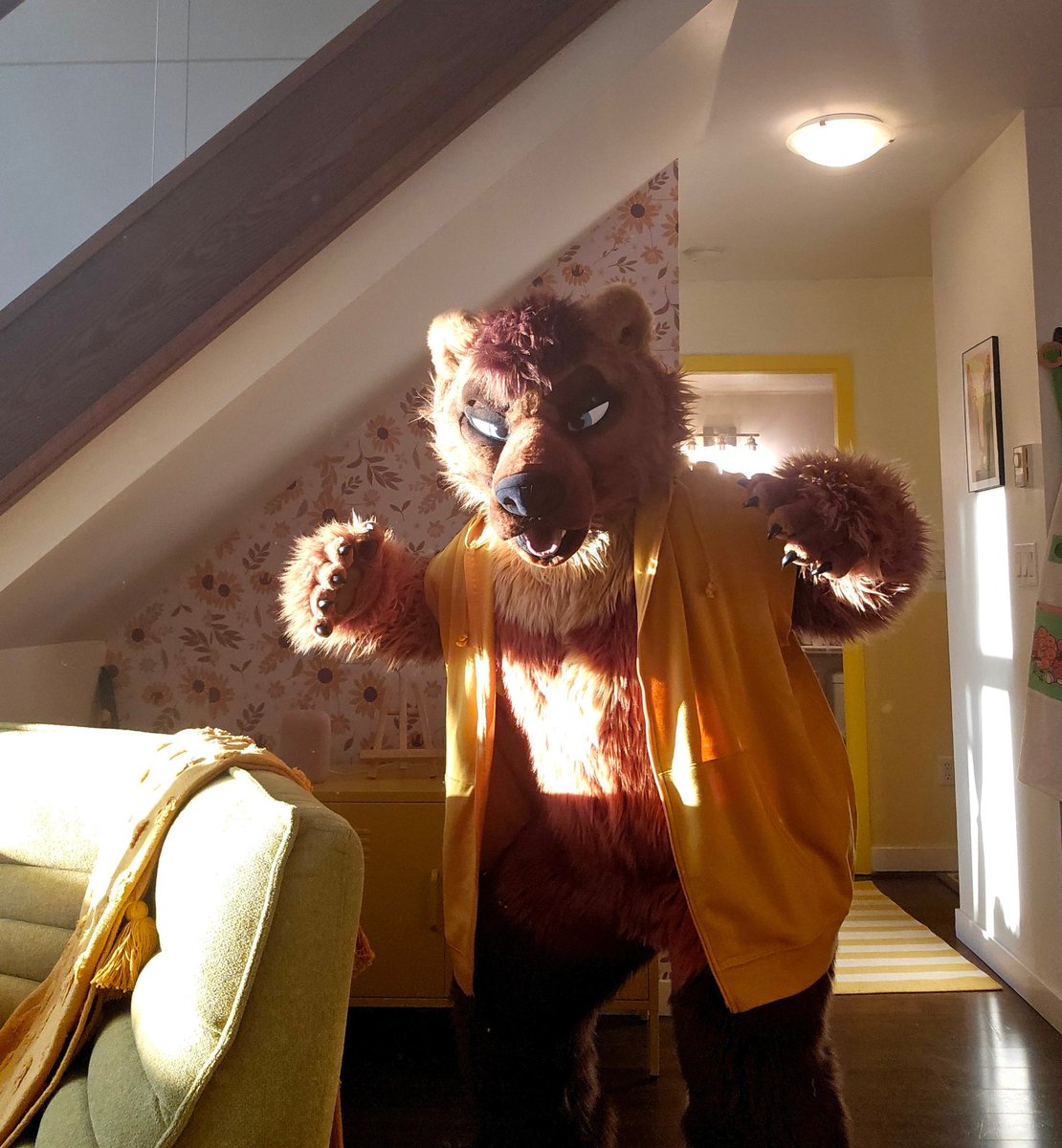 topherbearr's tweet image. helpp! a handsome bear broke into my house!