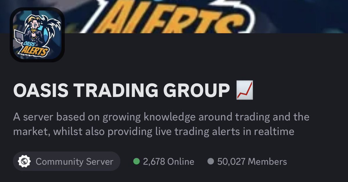 After almost four years of building this….

Today, we surpassed 50,000 members

50,000 like minded individuals ready to take their trading to the next level

We did it <a href="/BullishBritt/">BRITT 🏝</a> <a href="/OasisAlerts/">Oasis | Trading Community</a>