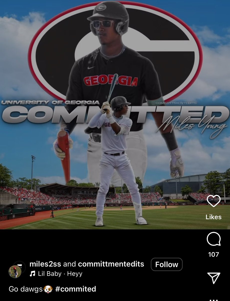 Jheremy Brown (@jbrownpg) on Twitter photo From Texas ➡️ #UGA, the Dawgs land a big one with 2026 SS Miles Young. Standout tools across the board, 6.6 runner at 6-3/210, 92 mph across diamond.
Ball jumps off barrel, big HR potential. #17 in country per <a href="/PerfectGameUSA/">Perfect Game USA</a> #GoDawgs From Texas ➡️ #UGA, the Dawgs land a big one with 2026 SS Miles Young. Standout tools across the board, 6.6 runner at 6-3/210, 92 mph across diamond.
Ball jumps off barrel, big HR potential. #17 in country per <a href="/PerfectGameUSA/">Perfect Game USA</a> #GoDawgs