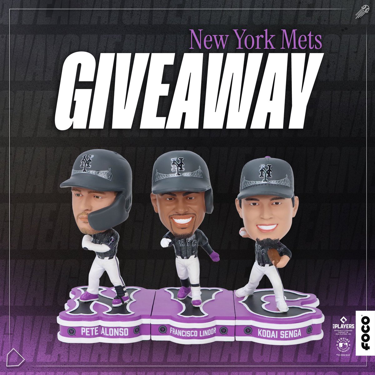 🚨METS GIVEAWAY🚨 

Hey Mets fans! We’re partnering with FOCO to give away a New York Mets 2024 City Connect Connecting Base 3 Pack Mini Bighead Boxed Set.

TO ENTER:
- Follow Us &amp; <a href="/FOCOusa/">FOCO</a> , <a href="/focobobbles/">FOCO BOBBLES</a> 

- Retweet 

*Bonus* 
- Tag 2 #Mets fans! 

Winner called Friday! #LGM