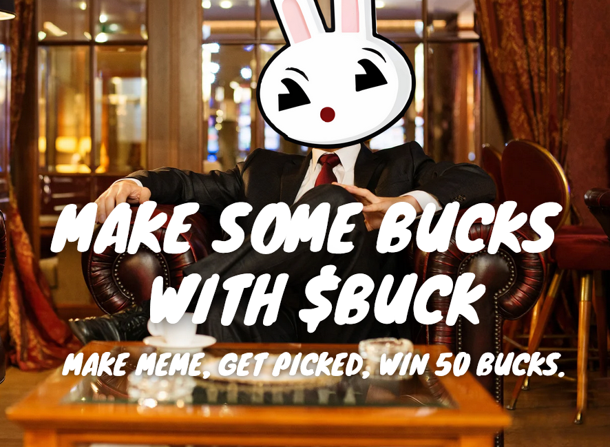 THE COMMUNITY LIKES THE WEBSITE, MY BOSSES AT #GME ARE HAPPY, LET'S GIVE SOMETHING BACK.

POST A $BUCK MEME IN MY TG, BEST ONE WINS 50$.

YOU HAVE 2 DAYS.