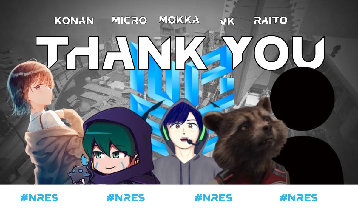 NRES_JAPAN's tweet photo. 【Thank You for VALORANT Division】

 発表が遅れてしまいましたがこの度、VALORANT部門の以下5名よりチームに要望があり、双方合意の上で脱退する運びとなりました。

@konan_vl @MzncMICRO @mics_Mokka @vk08zzz @raito_0a0_

 これまでのチームへの貢献に多大なる感謝するとともに、今後のご活躍をお祈りいたします。

#NRES