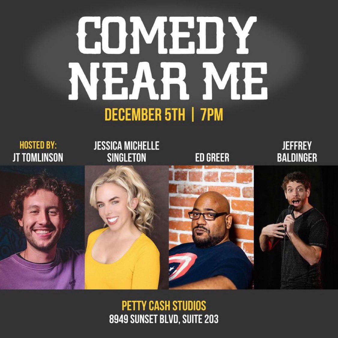 She Hulk says come see her boy Ed Greer do comedy with his friends! Tix link next tweet. Promo code “Tight 5” for 10 buck tix babay!!!