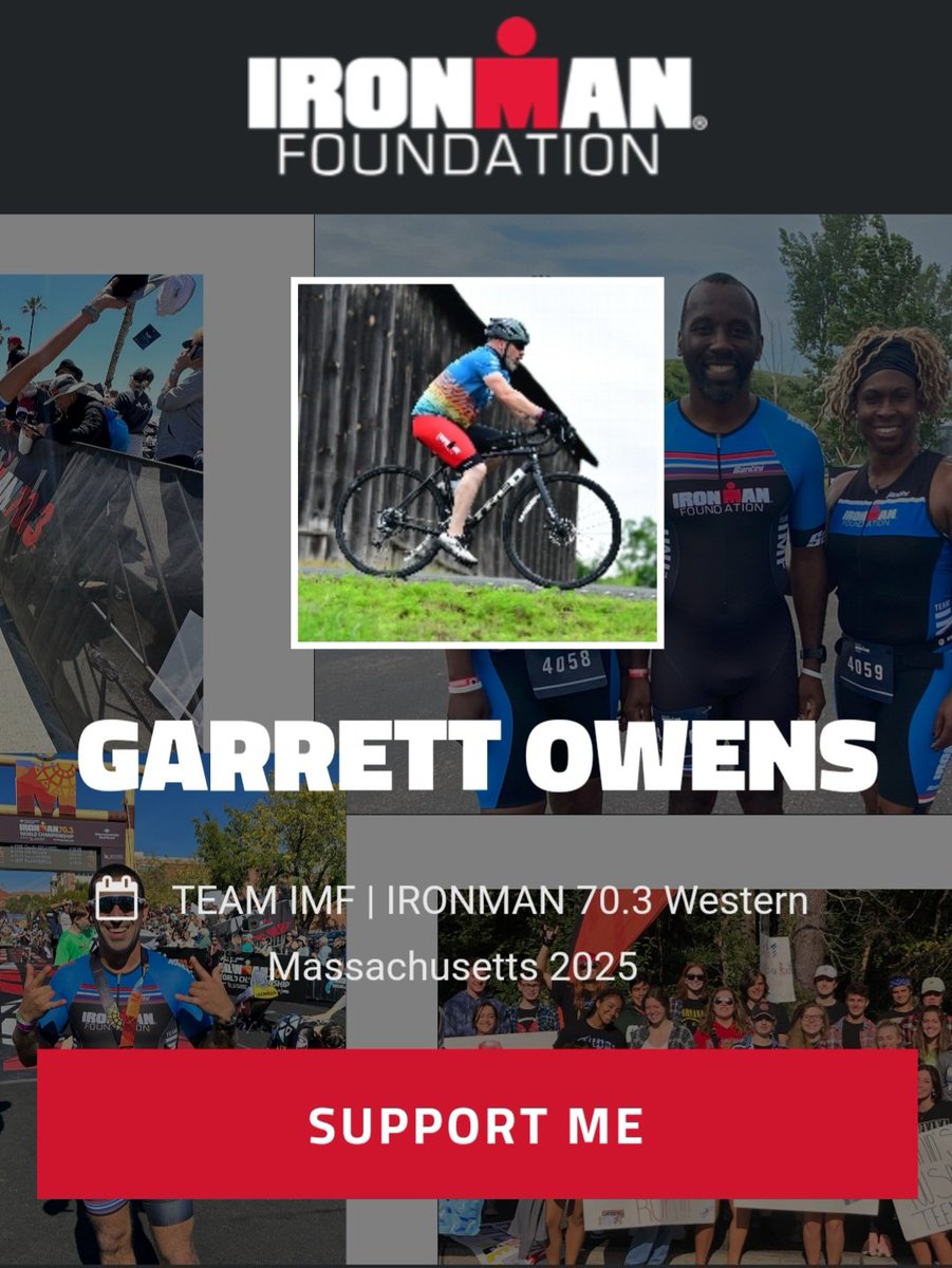 GarrettJOwens's tweet photo. This #GivingTuesday, I'm diving back in! In June 2025, I will be competing in the Western Massachusetts 70.3 @IRONMANtri, and continuing to support the mission of the IRONMAN Foundation! Please help me support this mission in Western Mass!

#RaceForMore

https://t.co/QZtpLYQwns https://t.co/8vE0GVTKq6
