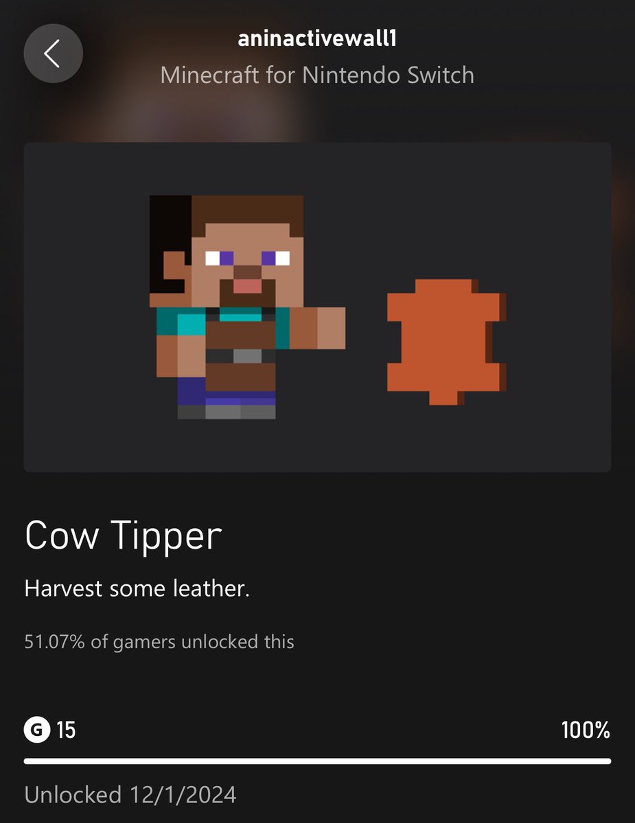 aninactivewall1's tweet photo. New achievements in #Minecraft on my Switch OLED.

#AnInactiveWall1 #Gaming #NintendoSwitch #VideoGaming https://t.co/PWLpVUv7rQ