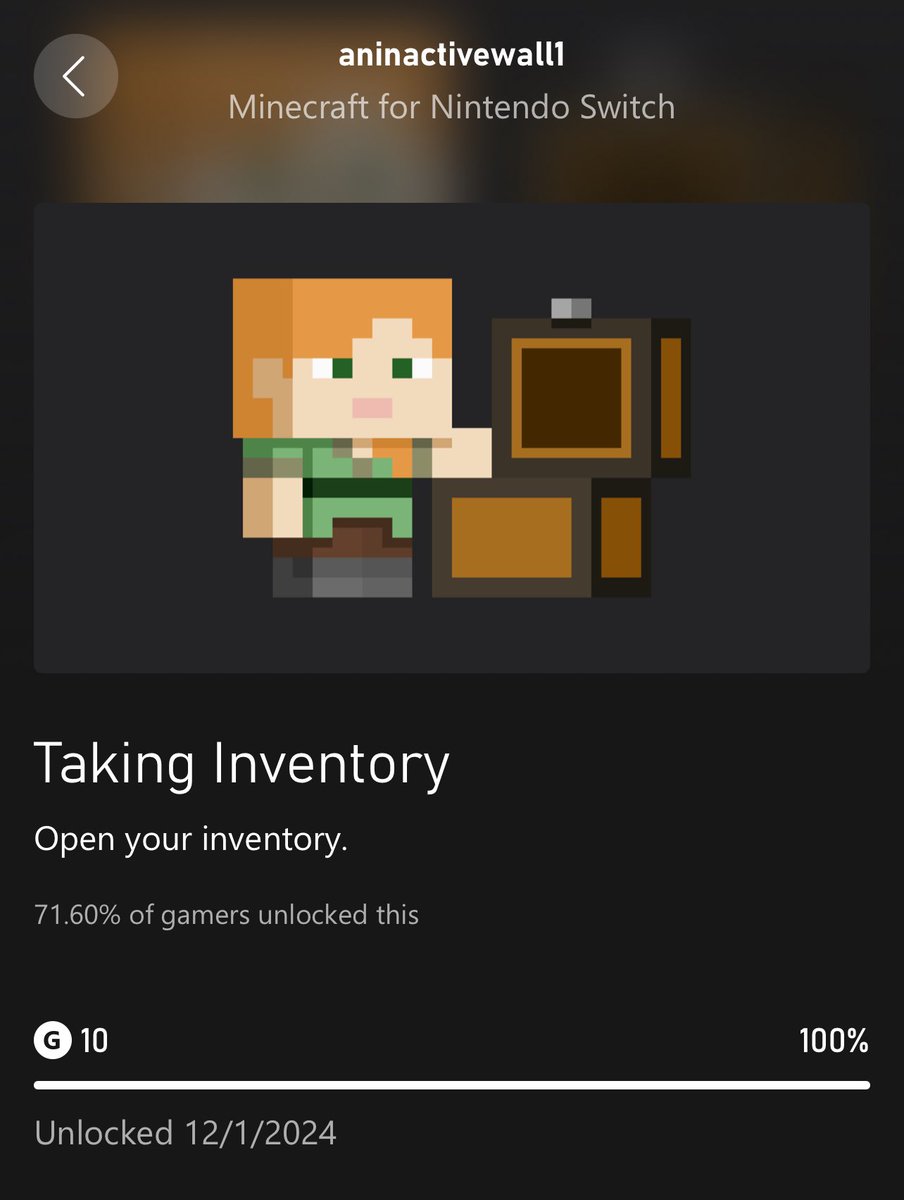 aninactivewall1's tweet photo. New achievements in #Minecraft on my Switch OLED.

#AnInactiveWall1 #Gaming #NintendoSwitch #VideoGaming https://t.co/PWLpVUv7rQ