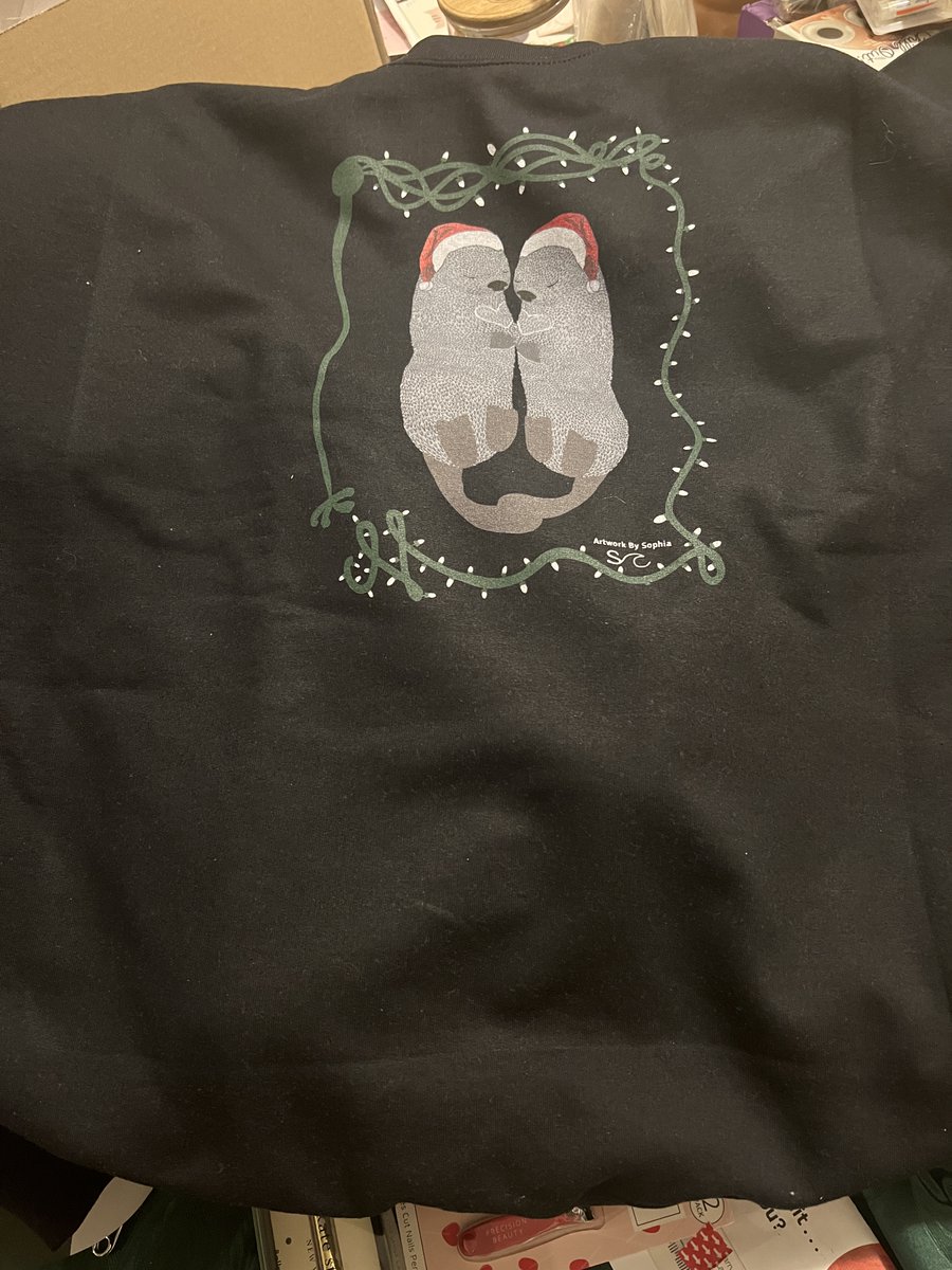 So bummed. I was so excited to get this Christmas sea otter sweatshirt from <a href="/Bonfire/">Bonfire</a>. But you can totally see the rectangular imprint from the machinery. This can't be normal, right? It looks awful. Is this something that will wash out? If not, I'll never wear it.😢😬