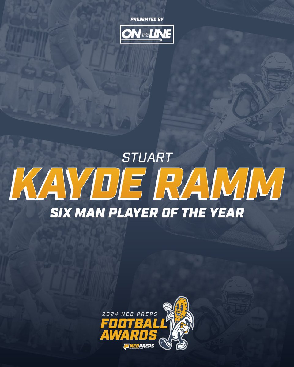 Your NebPreps Awards 𝐏𝐥𝐚𝐲𝐞𝐫 𝐨𝐟 𝐭𝐡𝐞 𝐘𝐞𝐚𝐫 from Six Man is Kayde Ramm from <a href="/bronco_fb/">Stuart Bronco FB</a> 🏆

#nebpreps | <a href="/OTLathletics/">On The Line Athletics</a>