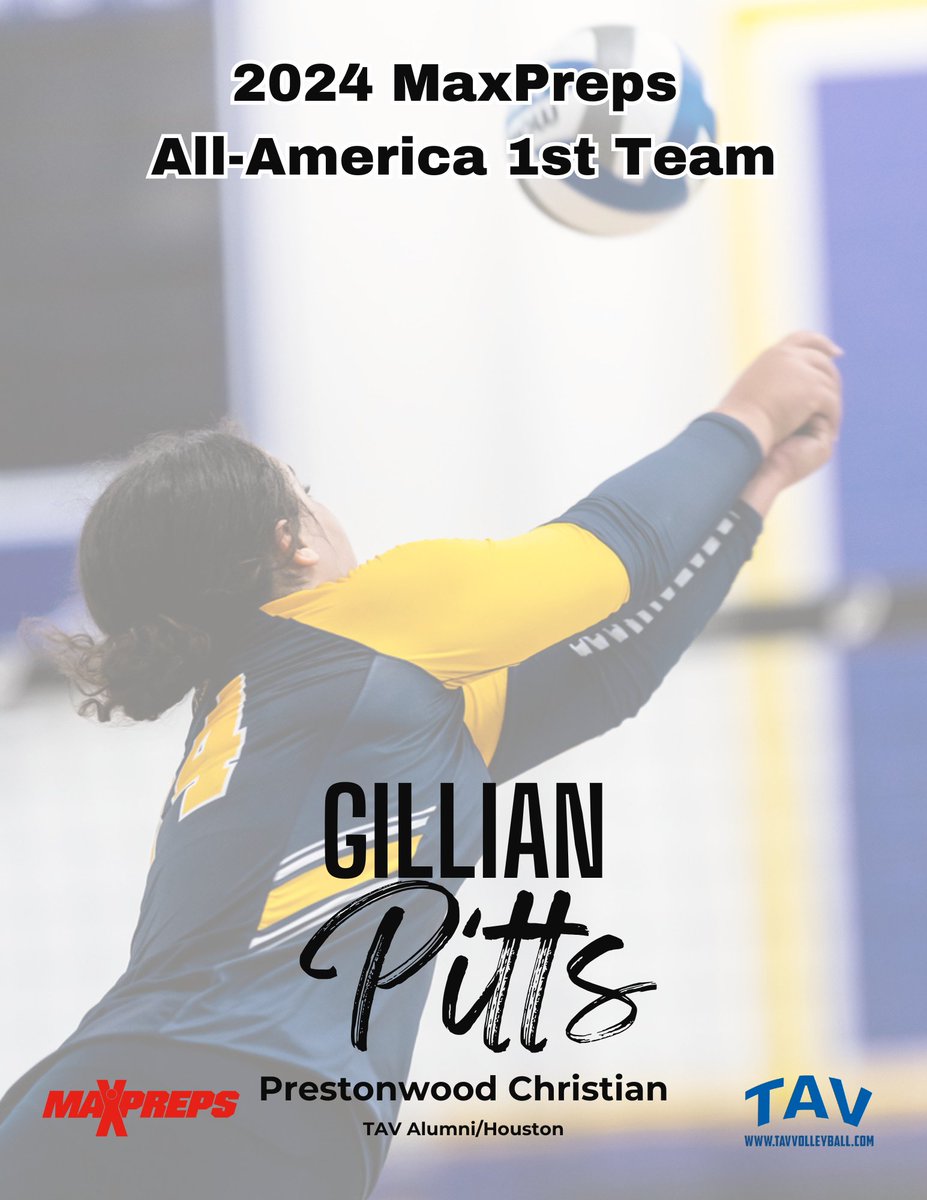 Congrats to #TAVAlumni athlete Gillian Pitts (Prestonwood Christian/Houston) for being named to the 2024 MaxPreps All-America 1st Team! #GoTAV