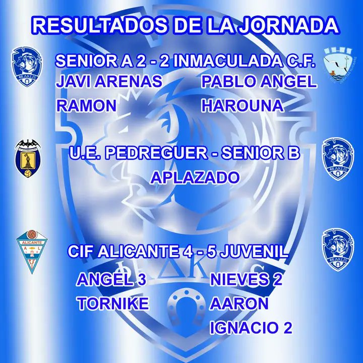 Resultados de la jornada de todas nuestras categorías.

🤍💙🤍
