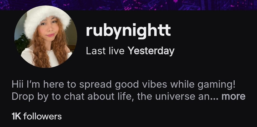 We hit 1K followers on the purple app!!! Celebrating with a 12 hour stream today starting around 12pm AEST ❤️ thanking everyone for the endless support!