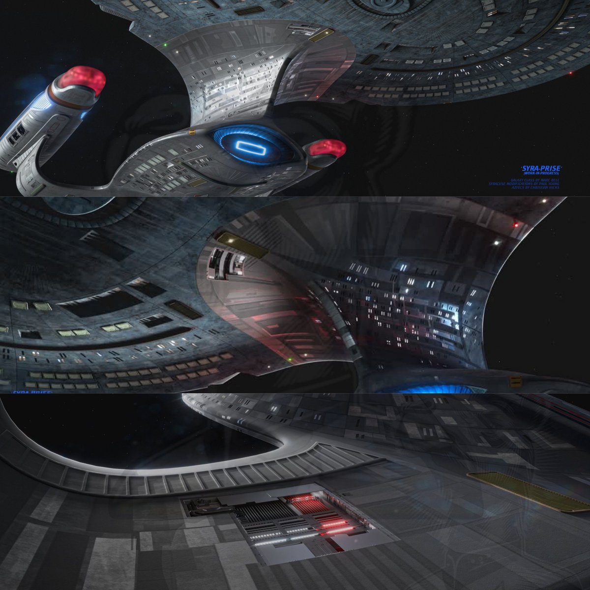 camelcitybarber's tweet photo. Here's some more of my Syra-Prise (aka the 'Slow Burn of 2024' project). Many of the finer details are finished. I am still working on adding more dirt and scrapes along the underside of the saucer section. #StarTrek #StarTrekPicard #StarTrekLegacy #Syraprise #USSEnterpriseD https://t.co/gUy9R6uR2I