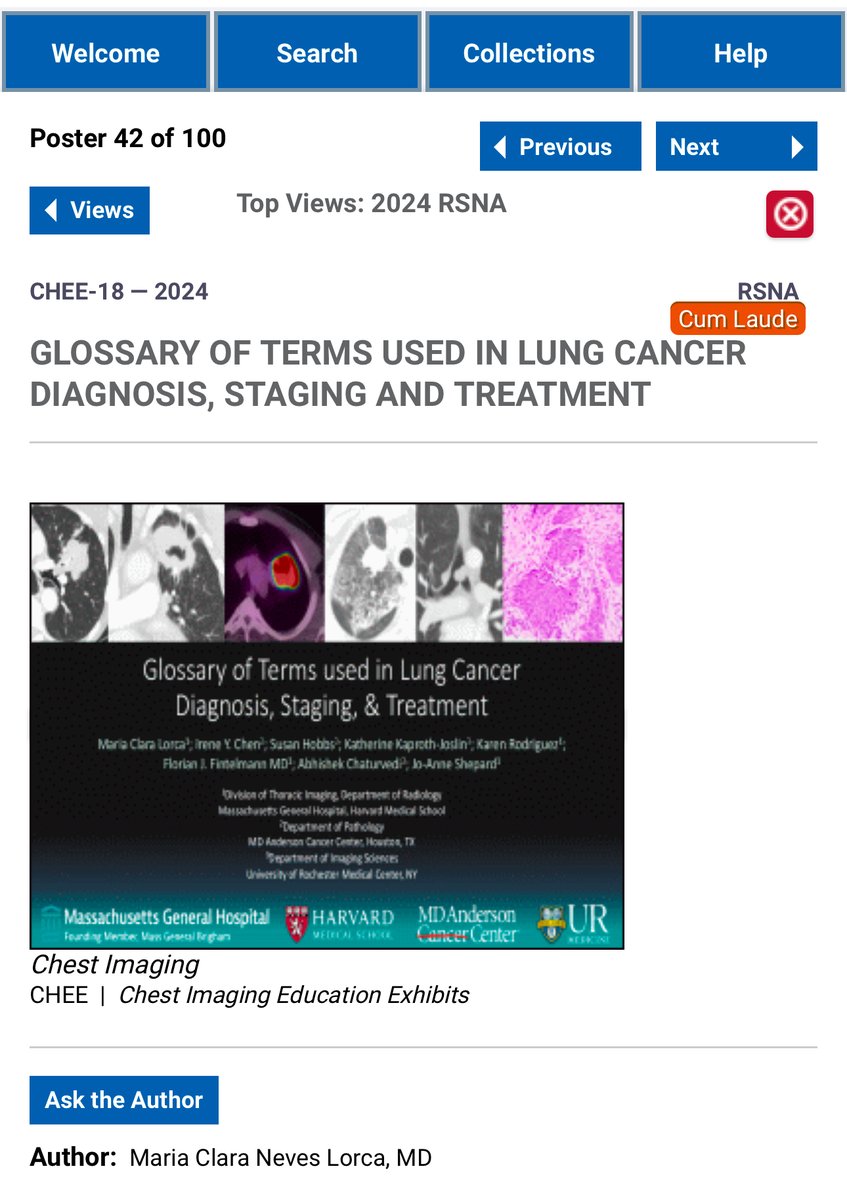 MariaClaraLorcaMD (@mariaclaralorca) on Twitter photo Thrilled to receive the Cum Laude award for our "Glossary of Terms used in Cancer Diagnosis, Staging & Treatment” #RSNA2024! Amazing collaboration between <a href="/MGH/">Matt</a> and <a href="/URMC_Imaging/">URMC Imaging</a>. It took a village! Thank you all! <a href="/kkrodz/">Karen Rodriguez, MD</a> <a href="/F_Fintelmann_MD/">Florian J. Fintelmann</a> <a href="/irenechenyl/">Irene Y. Chen, MD, MLS(ASCP)cm</a> <a href="/EJFloresMD/">Efrén J. Flores, MD, FACR</a> Thrilled to receive the Cum Laude award for our "Glossary of Terms used in Cancer Diagnosis, Staging & Treatment” #RSNA2024! Amazing collaboration between <a href="/MGH/">Matt</a> and <a href="/URMC_Imaging/">URMC Imaging</a>. It took a village! Thank you all! <a href="/kkrodz/">Karen Rodriguez, MD</a> <a href="/F_Fintelmann_MD/">Florian J. Fintelmann</a> <a href="/irenechenyl/">Irene Y. Chen, MD, MLS(ASCP)cm</a> <a href="/EJFloresMD/">Efrén J. Flores, MD, FACR</a>