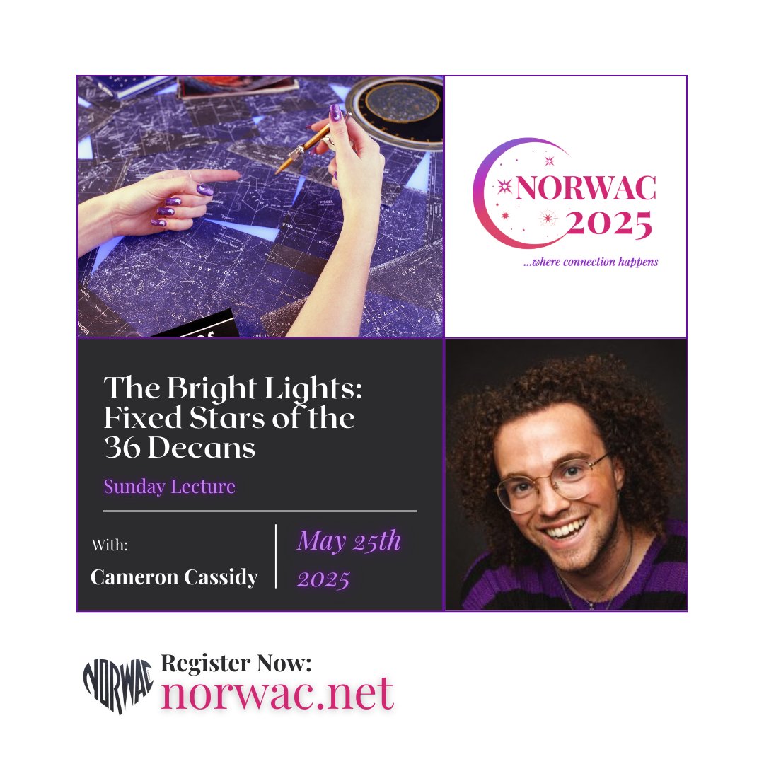 It's a NORWAC 2025 Lecture Spotlight🔦✨

See our full schedule here: norwac.net/2025-schedule/

NORWAC 2025 is May 22-26, 2025 in Seattle, WA
In-person registration is Sold Out.

✨Virtual Registration is OPEN NOW✨: norwac.net

#norwac2025 #astrology #astro #Seattle
