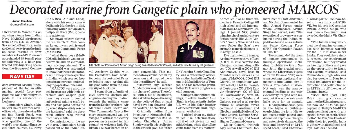 Arv_Ind_Chauhan's tweet photo. #Indiannavyday2024

Meet Commodore (retired) Arvind Singh, MVC, Nau Sena.

Decorated marine from Gangetic plain who pioneered #MARCOS programme

First #Indian To Clear #USSEAL Course https://t.co/bfY7HqLVqQ