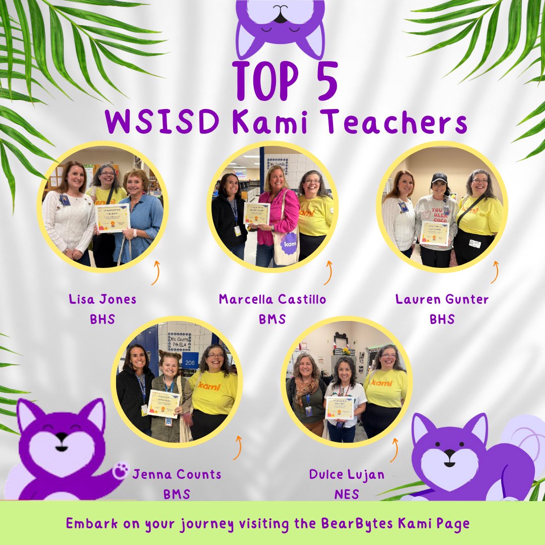 wsisdtech's tweet image. Thank you @kamiapp &amp;amp; @mantha_camacho  for celebrateing 5 @whitesettlementisd teachers. Favorite features: simplicity of use, easily give video #feedback, Ss created #ThinkingMaps &amp;amp; translation feature. 💜💛 We Love You Kami! 💛💜#studentengagement #edtech #swagbag