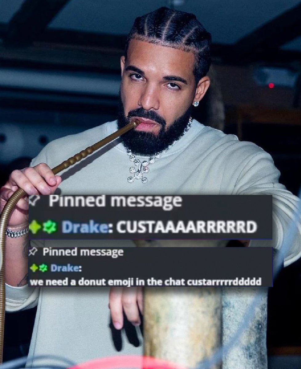 Kurrco's tweet photo. Drake was trolling Kendrick Lamar's new album in Los Pollos’ Kick chat 👀

"CUSTAAAARRRRRD" https://t.co/OgCEPlkKNx