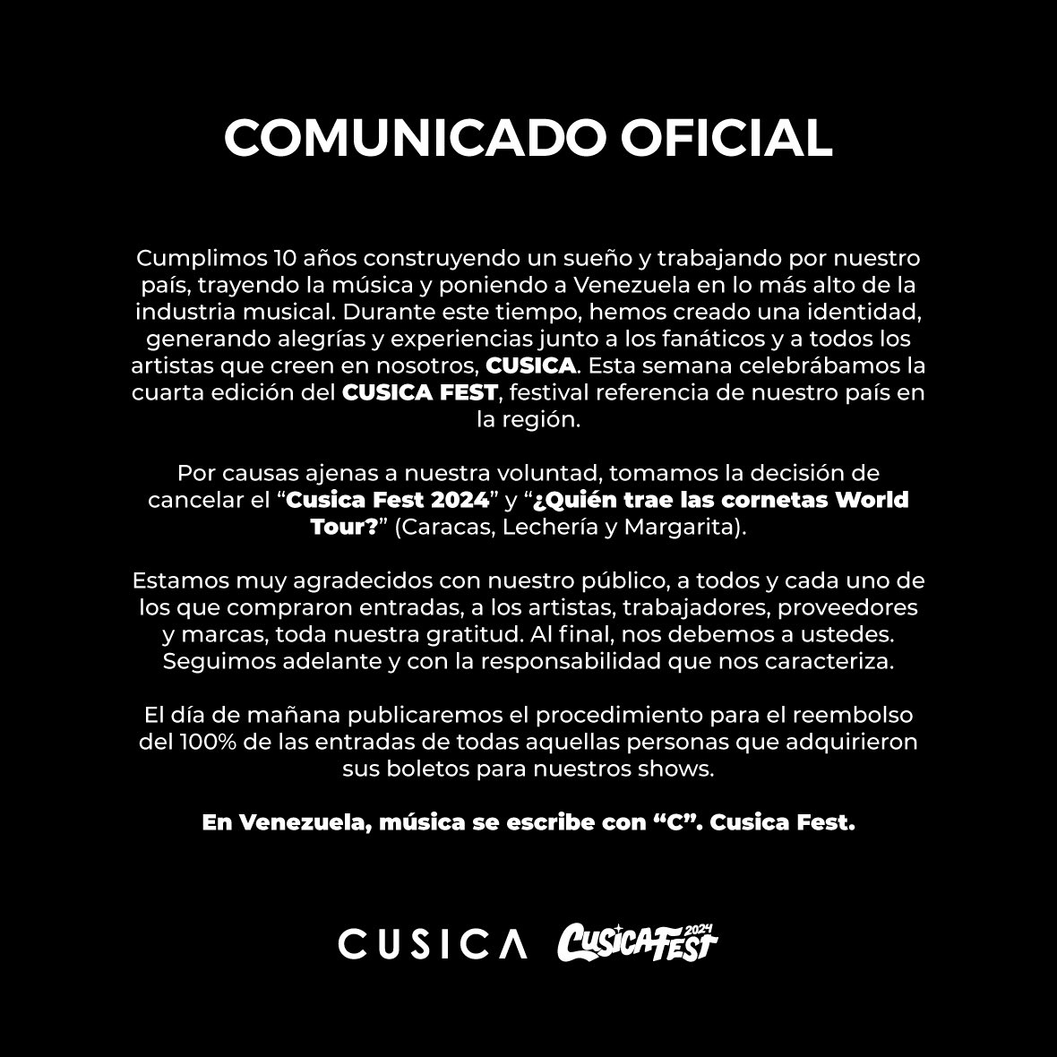 COMUNICADO OFICIAL
