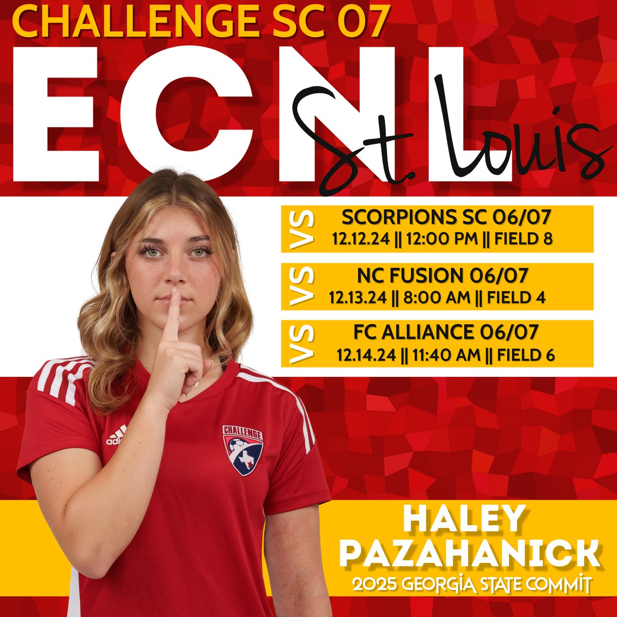 Only three more games at the #ECNL St.Louis showcase and off to play college soccer. So excited!! 💙🐾