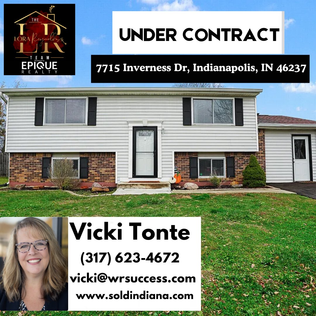 LRteamsuccess's tweet photo. Pending Sale in Indianapolis, IN! 

A big shoutout to Vicki for her dedication! Closing a sale yesterday and now getting a property under contract for our clients!!!  Very exciting time indeed! 😍

#TheLoraReynoldsTeam
#EpiqueRealty #BeEpique https://t.co/znBWIth4RL