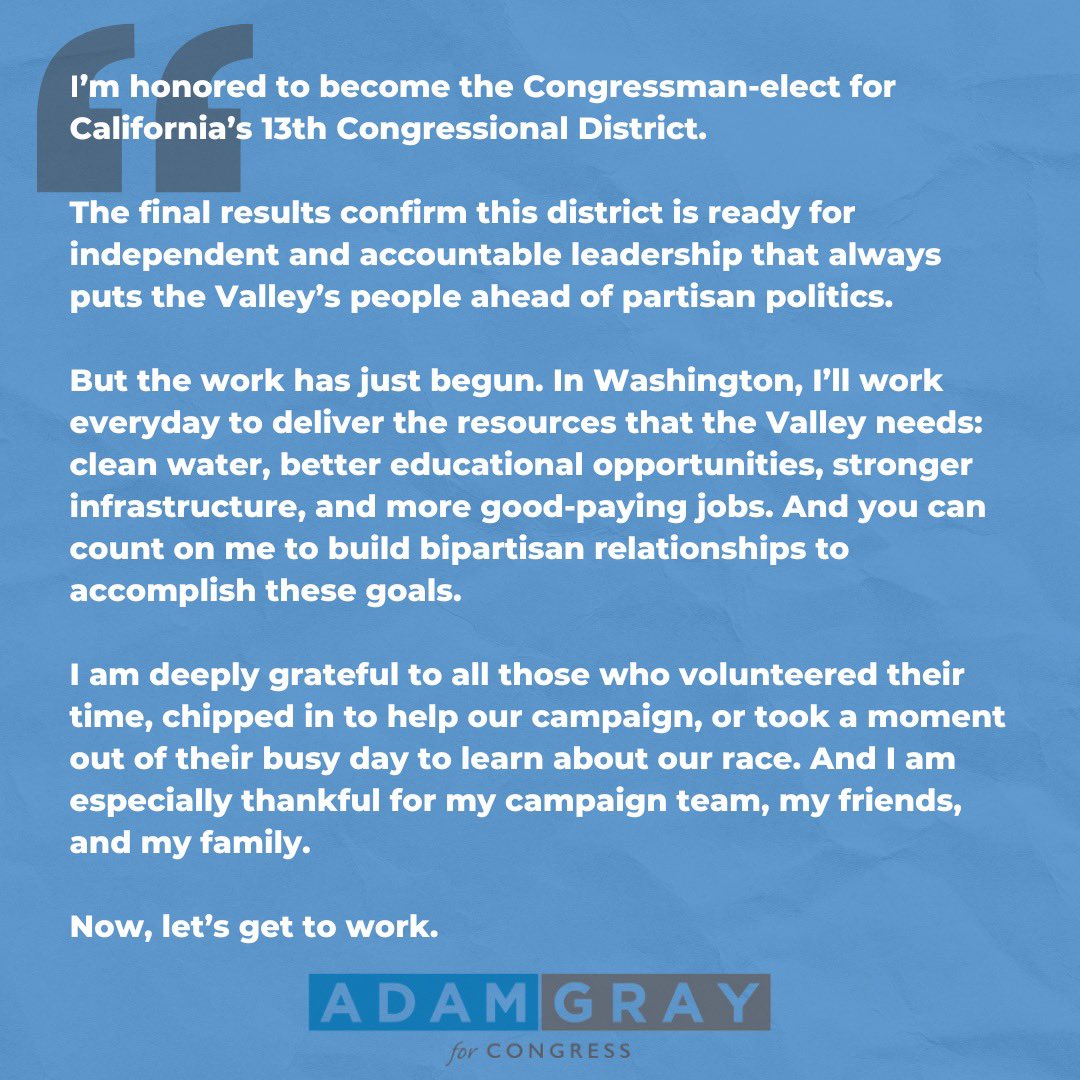 Thank you #CA13! Let’s get to work.