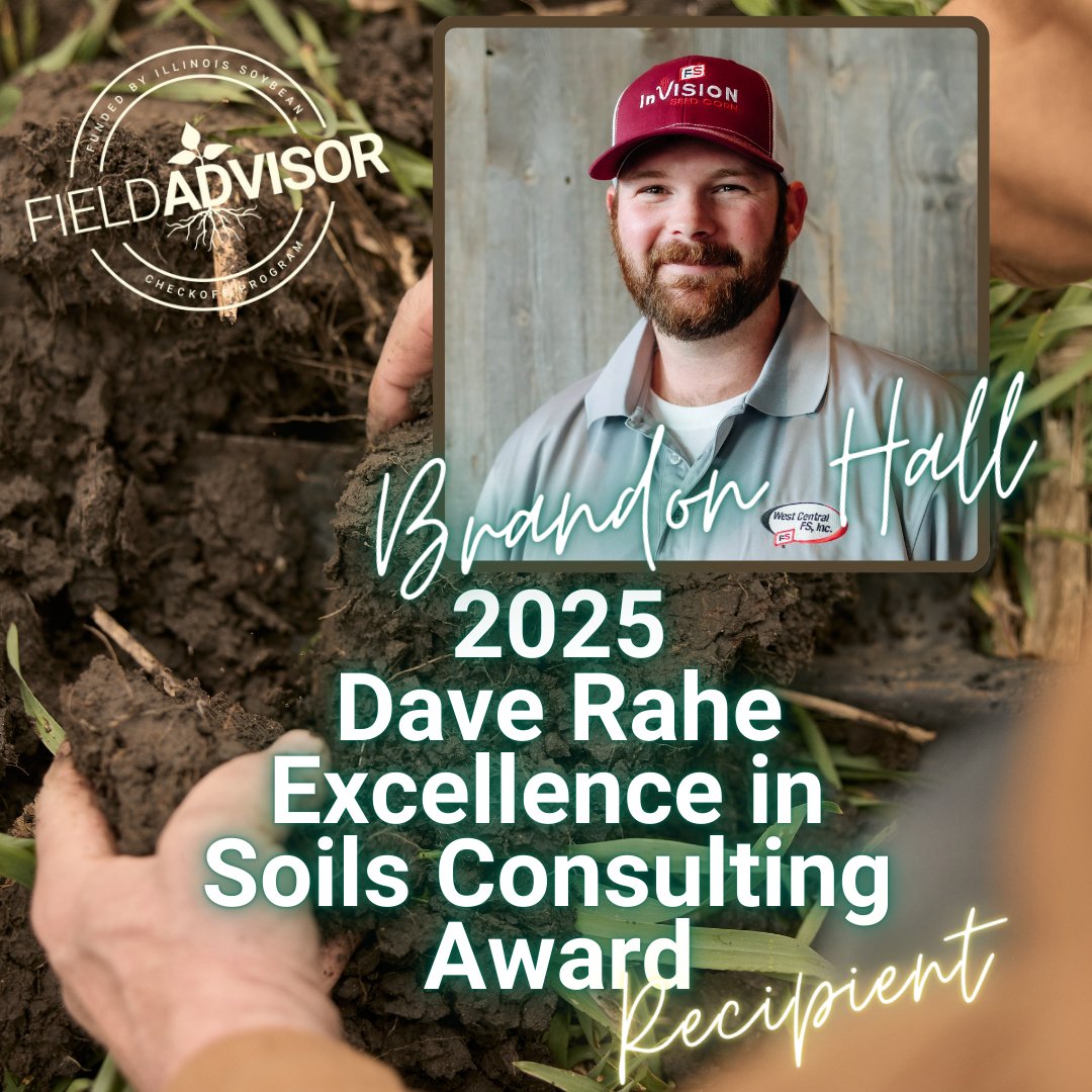 Field Advisor (@fieldadvisor) on Twitter photo Congratulations to the 2025 Field Advisor Award Recipients!
We are thrilled to recognize the outstanding achievements of our award winners:
- 2025 Master Adviser Award: Jeremy Wilson
- 2025 Dave Rahe Excellence in Soils Consulting Award: Brandon Hall
Your dedication and Congratulations to the 2025 Field Advisor Award Recipients!
We are thrilled to recognize the outstanding achievements of our award winners:
- 2025 Master Adviser Award: Jeremy Wilson
- 2025 Dave Rahe Excellence in Soils Consulting Award: Brandon Hall
Your dedication and