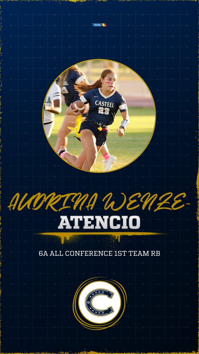Casteel Girl's Flag Football (@casteelladyflag) on Twitter photo Congratulations to <a href="/AudrinaAtencio/">Audrina Wenze Atencio</a> 6A All Conference Running Back, 1st Team <a href="/CUSDAthletics/">CUSDAthletics</a> <a href="/CasteelAthletic/">Casteel Athletics</a> @chandlerunified <a href="/CasteelColts/">Casteel Colts</a> Congratulations to <a href="/AudrinaAtencio/">Audrina Wenze Atencio</a> 6A All Conference Running Back, 1st Team <a href="/CUSDAthletics/">CUSDAthletics</a> <a href="/CasteelAthletic/">Casteel Athletics</a> @chandlerunified <a href="/CasteelColts/">Casteel Colts</a>