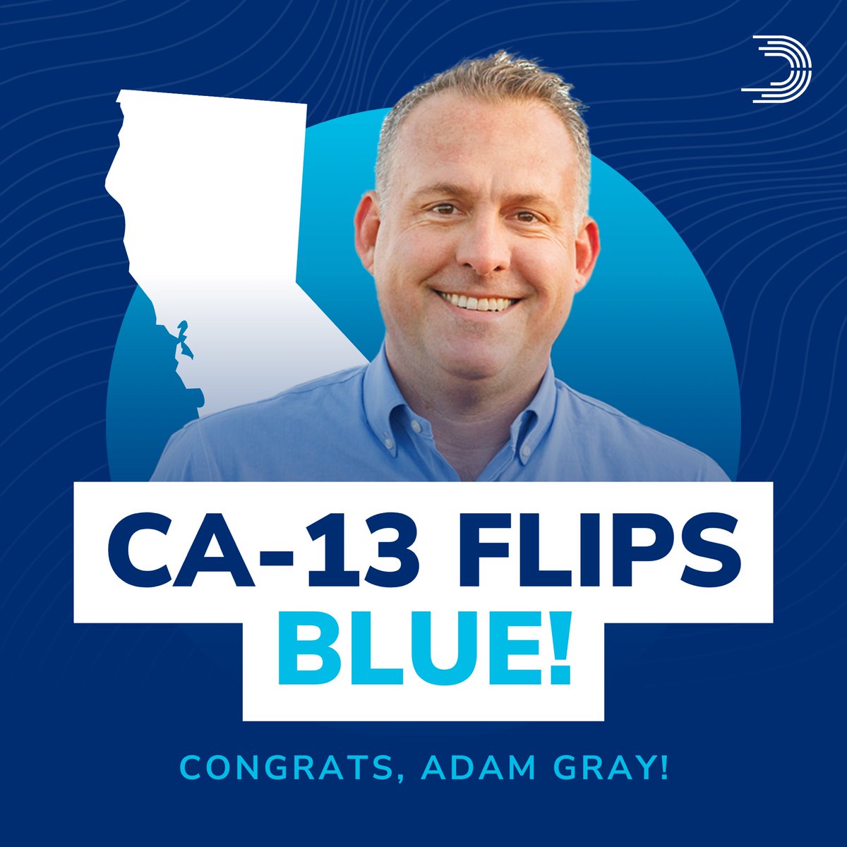 DCCC (@dccc) on Twitter photo #CA13 FLIPS BLUE!
<a href="/AdamGrayCA/">Adam C. Gray</a> is a native son of the Valley who understands firsthand the issues that families in his district care about most, and he's going to bring his track record of service and bipartisanship to the halls of Congress. Congrats, Congressman-elect! #CA13 FLIPS BLUE!
<a href="/AdamGrayCA/">Adam C. Gray</a> is a native son of the Valley who understands firsthand the issues that families in his district care about most, and he's going to bring his track record of service and bipartisanship to the halls of Congress. Congrats, Congressman-elect!