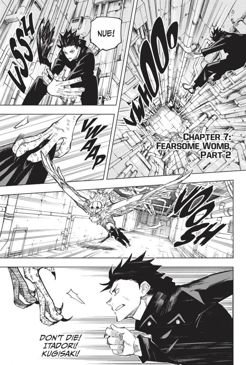 JJkReRead's tweet photo. Ch 7: Fearsome Womb Pt 2 is out now!
Yuji finds the will to survive while megumi tries to save Nobara! Join us in re reading and discussing the chapter! 
Listen here
Spotify: https://t.co/WjhptpqgfB
Apple Podcast: https://t.co/fDNe9Z8hlK https://t.co/vf2KzsSKXC
