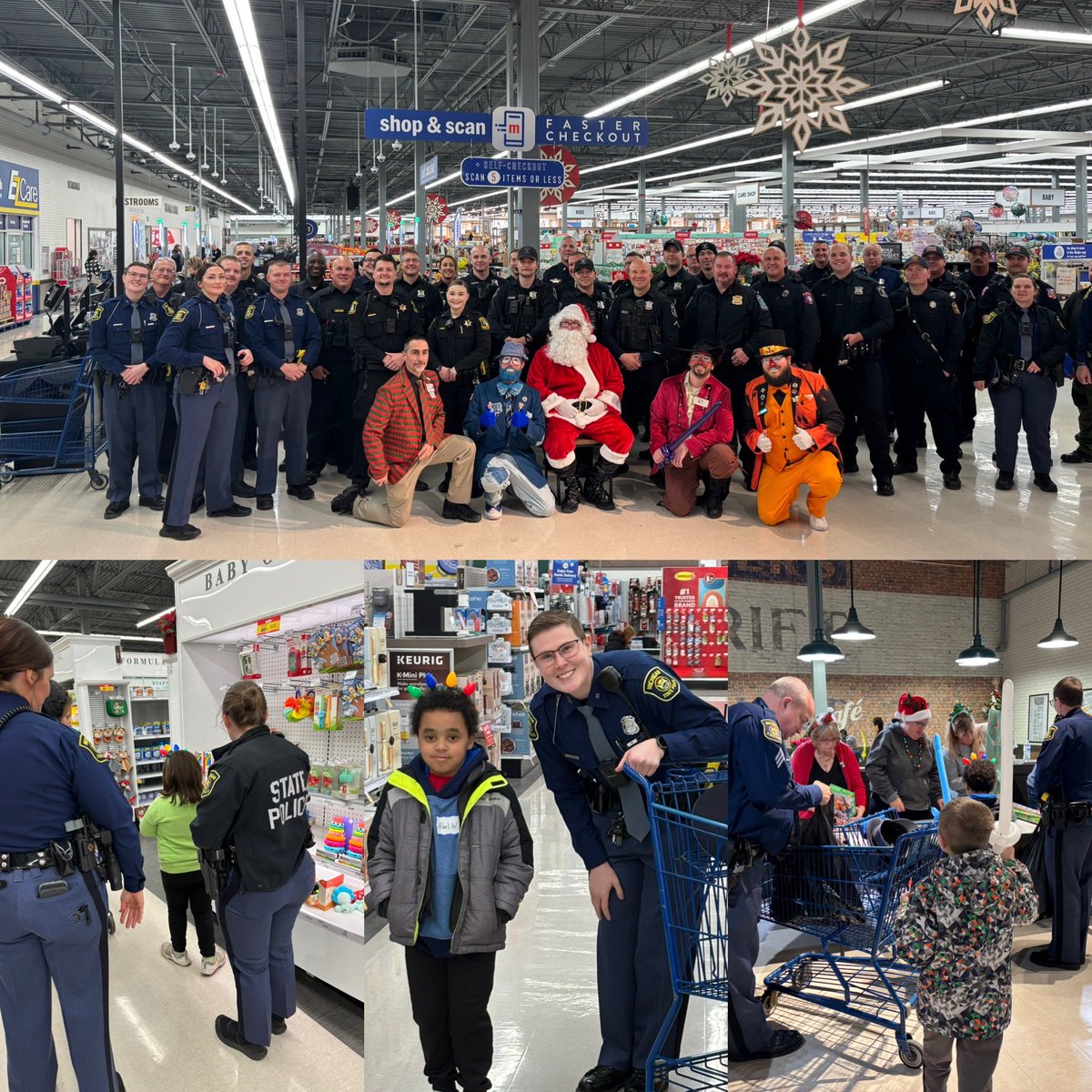 mspbayregion's tweet photo. Tri-City Post troopers participated in Shop With a Hero at Meijer in Bay City earlier tonight. @meijer #ShopWithAHero #MSPinYourCommunity https://t.co/22WozoHDL6